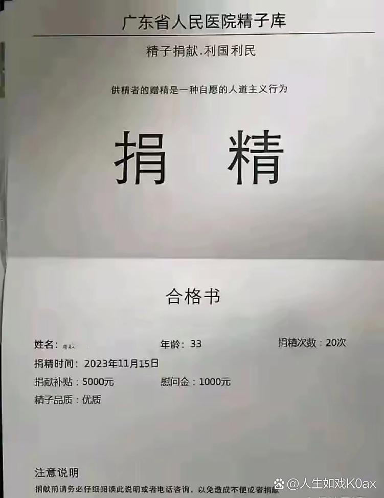精子捐赠费用